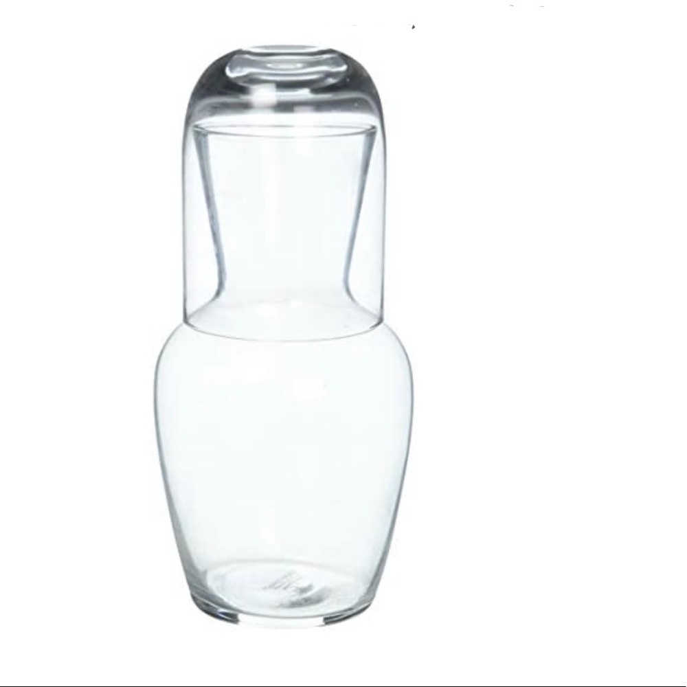 STUDIO crystal carafe glass cup nightstand set combo vase jug water container